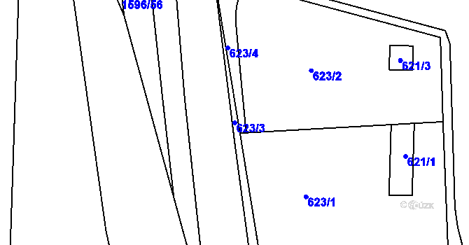 Parcela st. 623/3 v KÚ Řepiště, Katastrální mapa