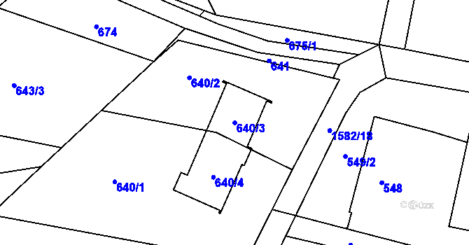Parcela st. 640/3 v KÚ Řepiště, Katastrální mapa