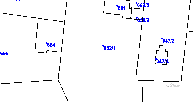 Parcela st. 652 v KÚ Řepiště, Katastrální mapa