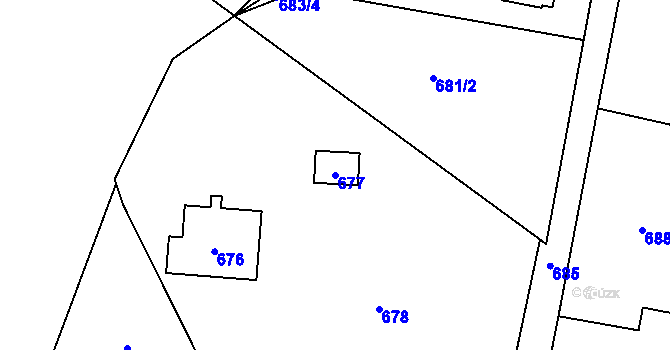 Parcela st. 677 v KÚ Řepiště, Katastrální mapa