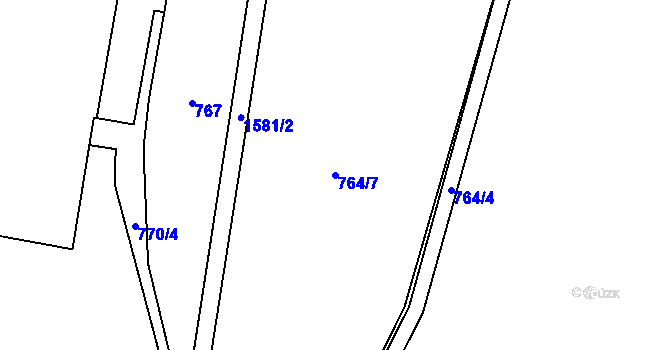 Parcela st. 764/7 v KÚ Řepiště, Katastrální mapa