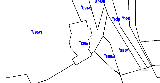 Parcela st. 895/4 v KÚ Řepiště, Katastrální mapa