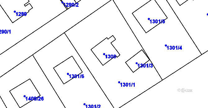 Parcela st. 1300 v KÚ Řepiště, Katastrální mapa