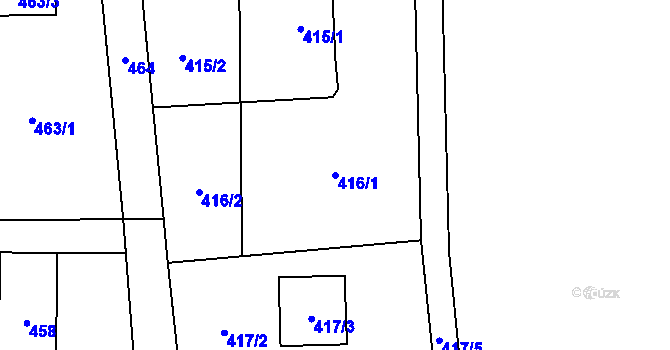 Parcela st. 416/1 v KÚ Řepiště, Katastrální mapa