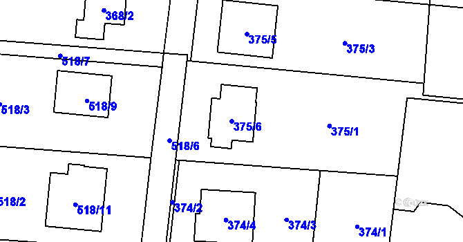 Parcela st. 375/6 v KÚ Řepiště, Katastrální mapa
