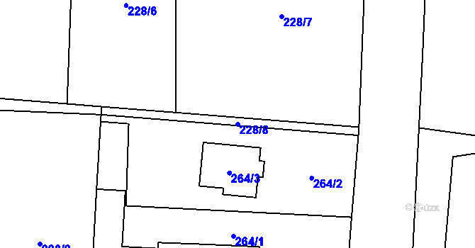 Parcela st. 228/8 v KÚ Řepiště, Katastrální mapa