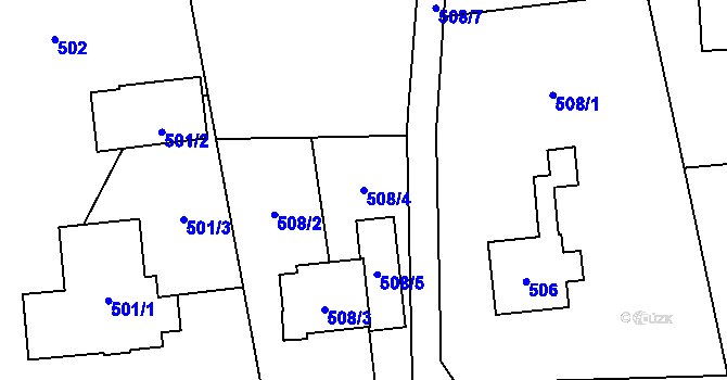 Parcela st. 508/4 v KÚ Řepiště, Katastrální mapa
