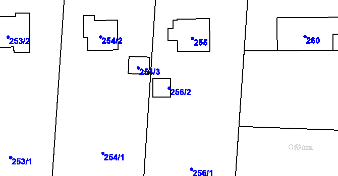Parcela st. 256/2 v KÚ Řepiště, Katastrální mapa
