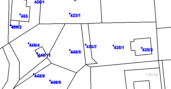 Parcela st. 425/2 v KÚ Řepiště, Katastrální mapa