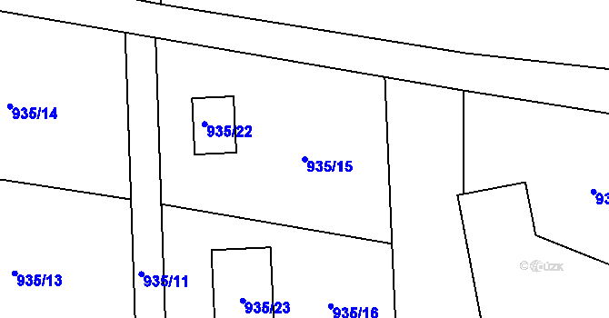 Parcela st. 935/15 v KÚ Řepiště, Katastrální mapa