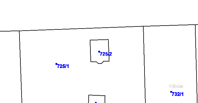 Parcela st. 725/2 v KÚ Řepiště, Katastrální mapa