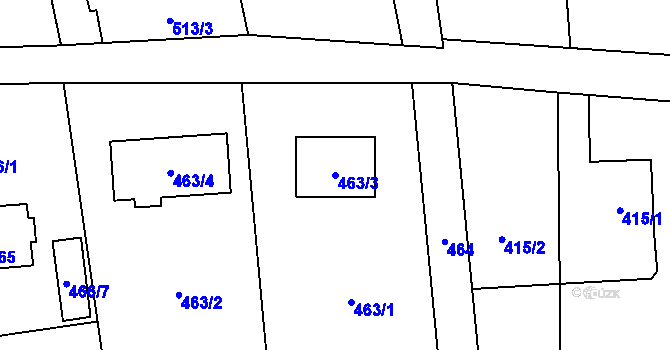 Parcela st. 463/3 v KÚ Řepiště, Katastrální mapa