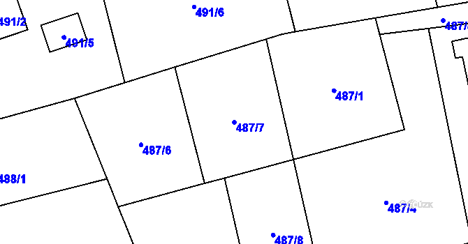 Parcela st. 487/7 v KÚ Řepiště, Katastrální mapa