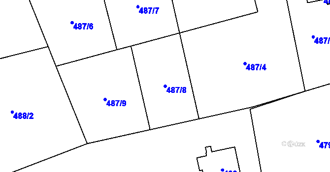 Parcela st. 487/8 v KÚ Řepiště, Katastrální mapa