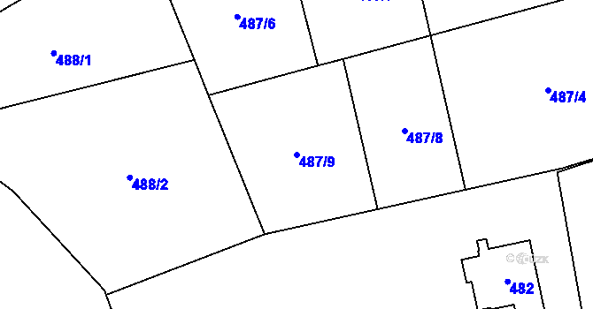 Parcela st. 487/9 v KÚ Řepiště, Katastrální mapa