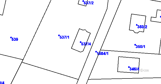 Parcela st. 537/4 v KÚ Řepiště, Katastrální mapa