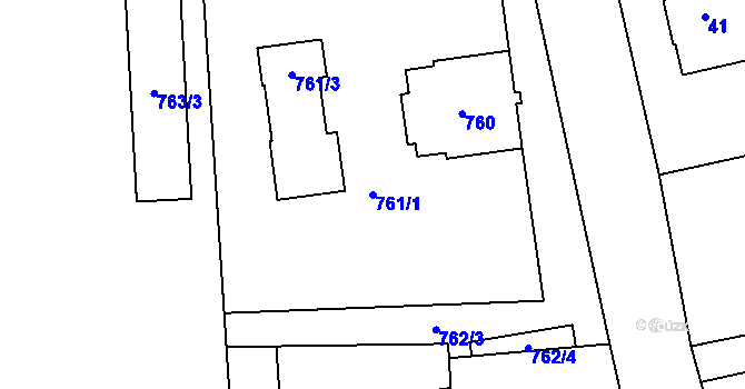 Parcela st. 761/1 v KÚ Řepiště, Katastrální mapa