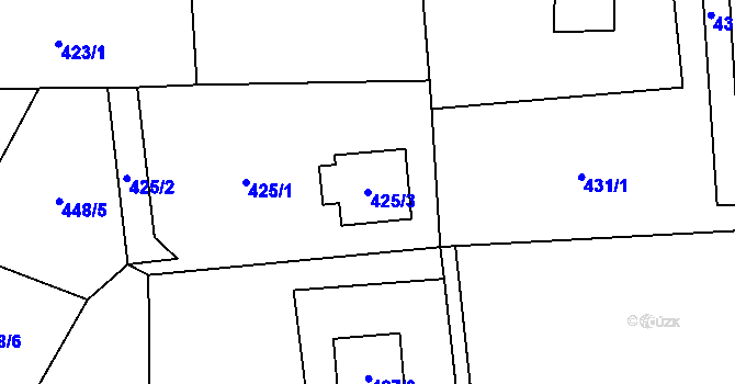 Parcela st. 425/3 v KÚ Řepiště, Katastrální mapa
