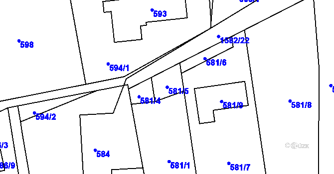 Parcela st. 581/5 v KÚ Řepiště, Katastrální mapa