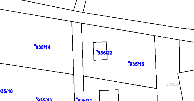 Parcela st. 935/22 v KÚ Řepiště, Katastrální mapa