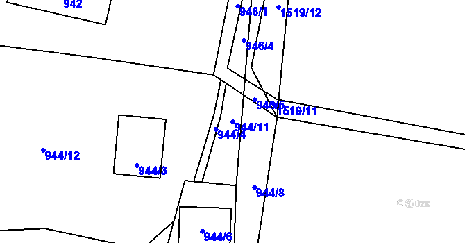 Parcela st. 944/11 v KÚ Řepiště, Katastrální mapa
