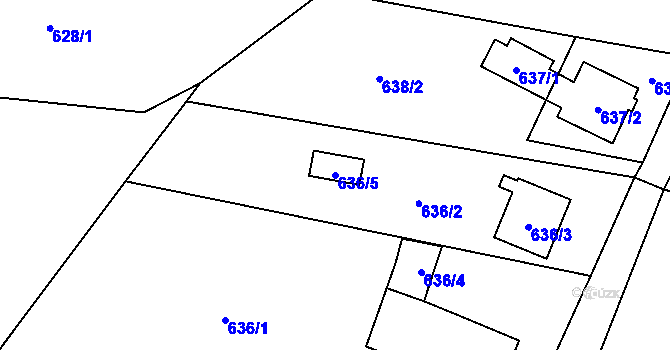 Parcela st. 636/5 v KÚ Řepiště, Katastrální mapa