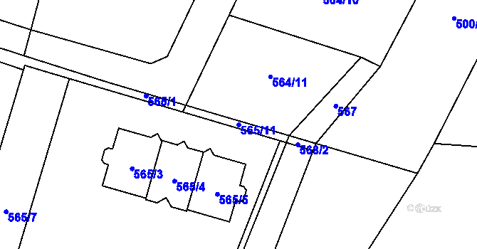 Parcela st. 565/11 v KÚ Řepiště, Katastrální mapa