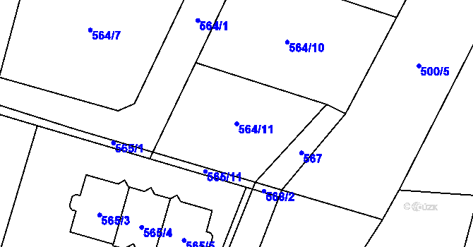 Parcela st. 564/11 v KÚ Řepiště, Katastrální mapa