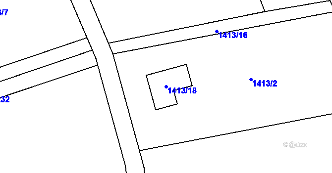 Parcela st. 1413/18 v KÚ Řepiště, Katastrální mapa