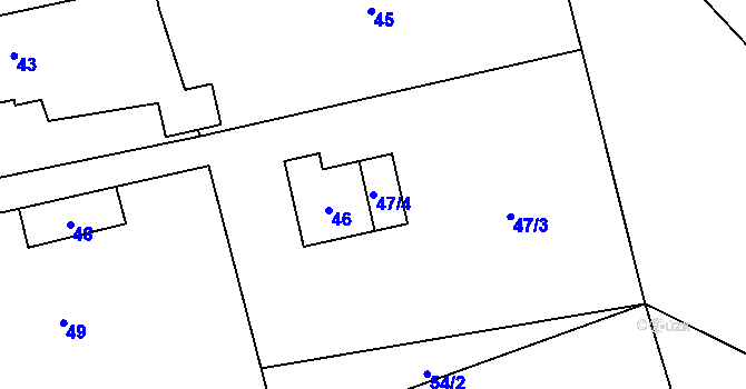 Parcela st. 47/4 v KÚ Řepiště, Katastrální mapa