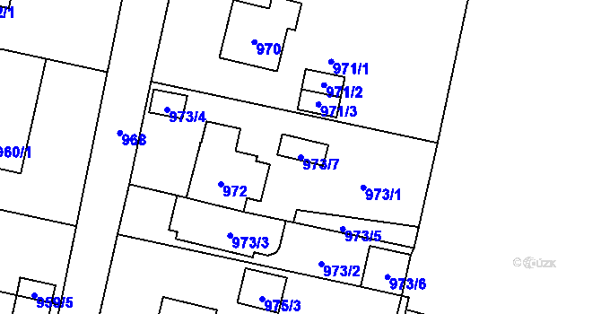 Parcela st. 973/7 v KÚ Řepiště, Katastrální mapa