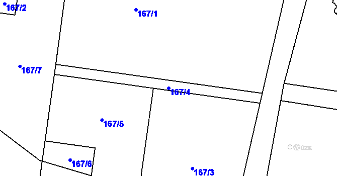 Parcela st. 167/4 v KÚ Řepiště, Katastrální mapa