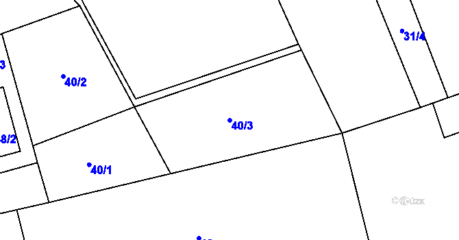Parcela st. 40/3 v KÚ Řepiště, Katastrální mapa