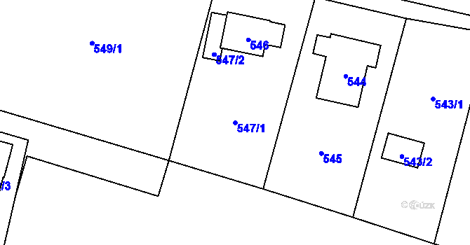 Parcela st. 547/1 v KÚ Řepiště, Katastrální mapa