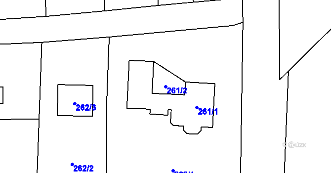 Parcela st. 261/2 v KÚ Řepiště, Katastrální mapa