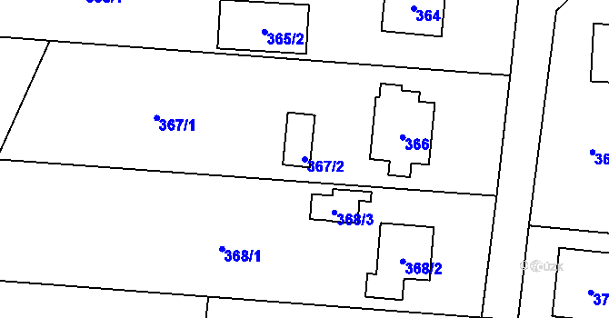 Parcela st. 367/2 v KÚ Řepiště, Katastrální mapa