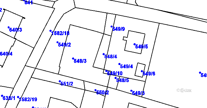 Parcela st. 548/4 v KÚ Řepiště, Katastrální mapa