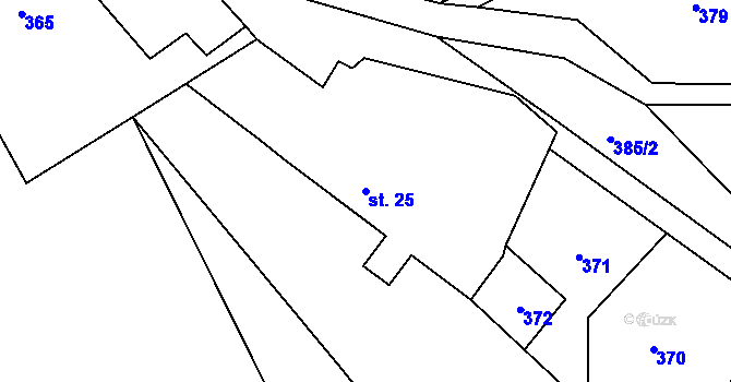 Parcela st. 25 v KÚ Popovec u Řepníků, Katastrální mapa