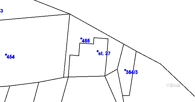 Parcela st. 27 v KÚ Popovec u Řepníků, Katastrální mapa