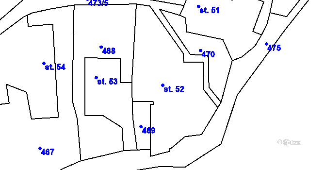 Parcela st. 52 v KÚ Popovec u Řepníků, Katastrální mapa
