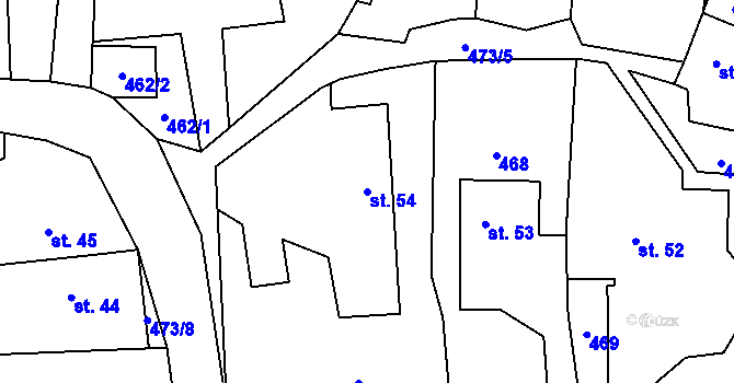 Parcela st. 54 v KÚ Popovec u Řepníků, Katastrální mapa