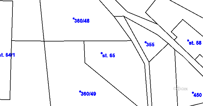 Parcela st. 65 v KÚ Popovec u Řepníků, Katastrální mapa