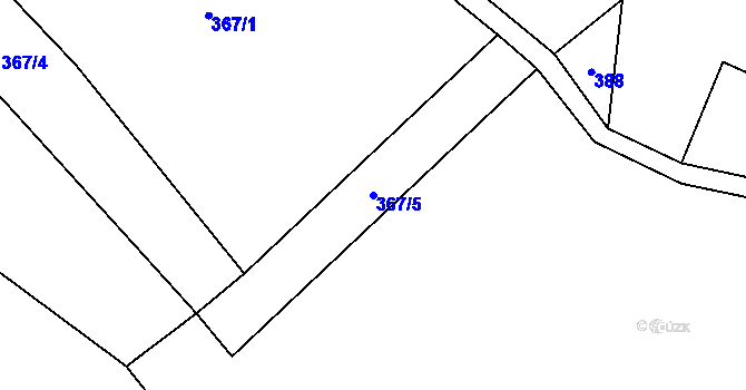 Parcela st. 367/5 v KÚ Popovec u Řepníků, Katastrální mapa