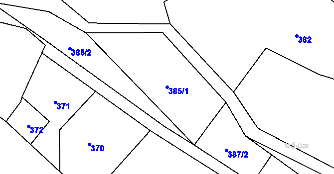 Parcela st. 385/1 v KÚ Popovec u Řepníků, Katastrální mapa