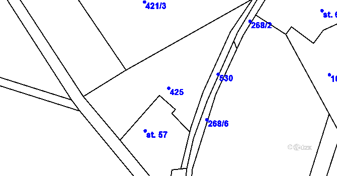 Parcela st. 425 v KÚ Popovec u Řepníků, Katastrální mapa