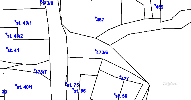 Parcela st. 473/6 v KÚ Popovec u Řepníků, Katastrální mapa