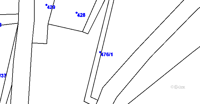 Parcela st. 476/1 v KÚ Popovec u Řepníků, Katastrální mapa