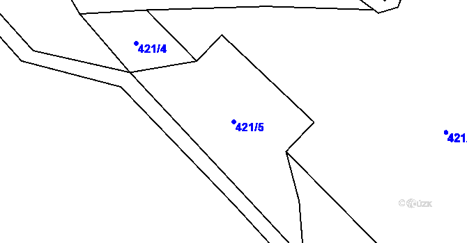 Parcela st. 421/5 v KÚ Popovec u Řepníků, Katastrální mapa