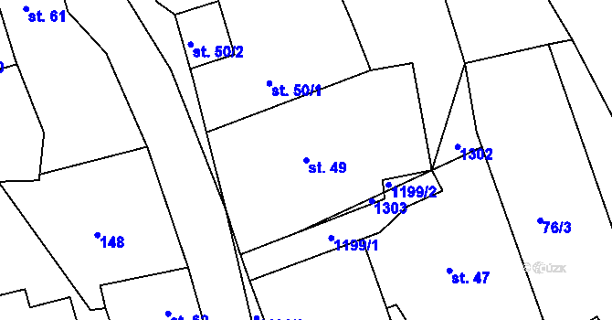 Parcela st. 49 v KÚ Řepníky, Katastrální mapa