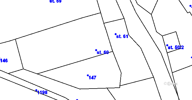 Parcela st. 60 v KÚ Řepníky, Katastrální mapa
